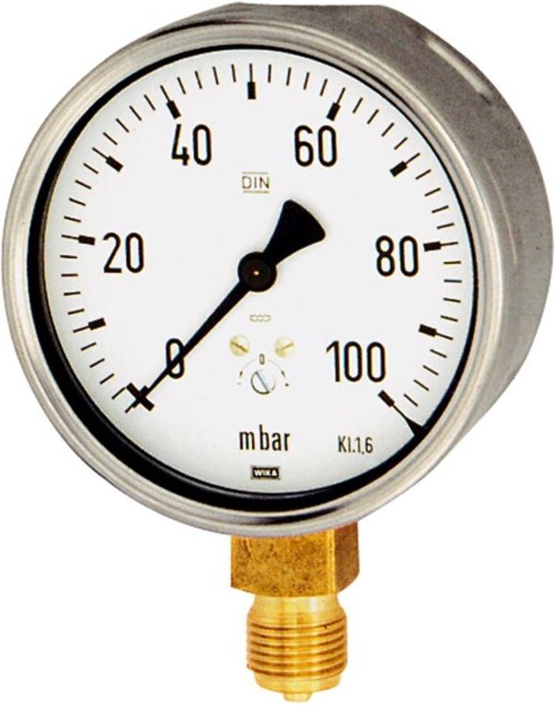 Riegler - Kapselfedermanometer, g 1/4 radial unten, 0 - 160 mbar, ø 63