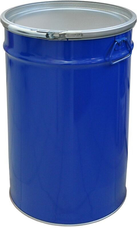 Stahlfass 60 Liter Hobbock Deckelfass Zyklon Staubabsaugung Geeignet Metall Blechfass Mülleimer Behälter Kübel mit 2 Sei...