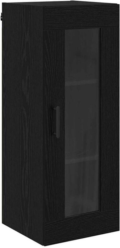 Wandschrank Schwarz Eichen-Optik 34,5 x 34 x 90 cm vidaXL