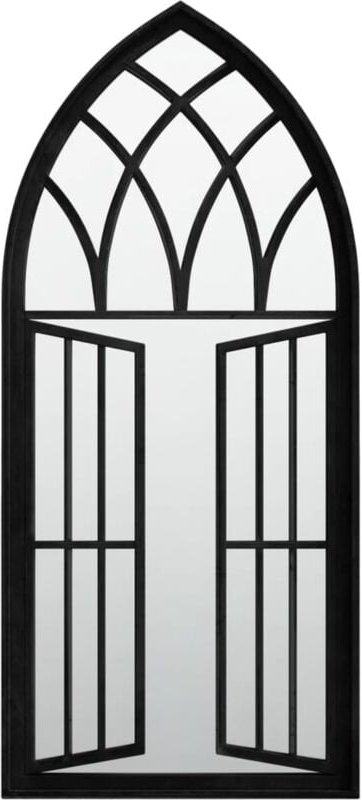 Gartenspiegel Schwarz 100x45 cm Eisen Vidaxl