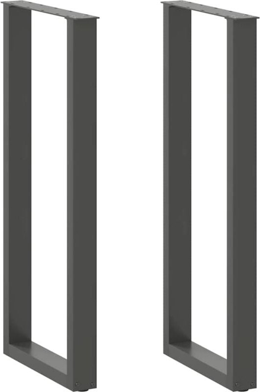 Bartischbeine U-Form 2 Stk. Anthrazit 40x(110-111) cm Stahl vidaXL