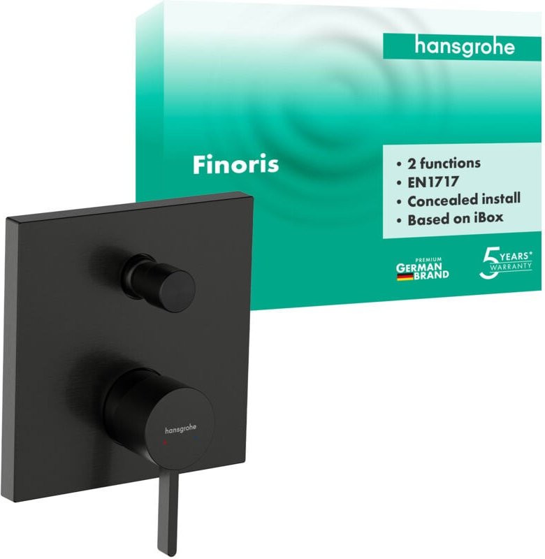 Hansgrohe Finoris - Mischer unter Putz, für 2 Verbraucher, chrom schwarz gebürstet 76416340