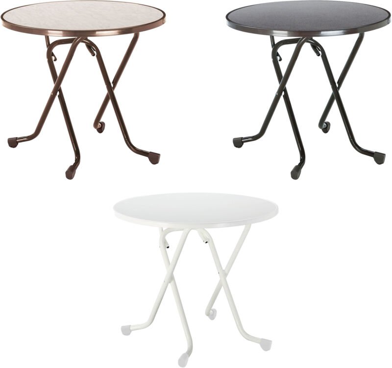 Best Dublin Dinning Tisch Gartentisch Beistelltisch Balkontisch rund 80 x 73 cm