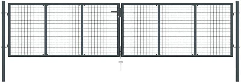 Thumbnail - Vidaxl - Gitter-Gartentor Verzinkter Stahl 400 x 75 cm Grau