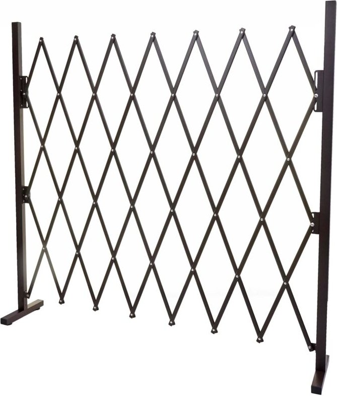 Absperrgitter HHG-930, Scherengitter Rankhilfe Tierschutzgitter ausziehbar, Alu braun Höhe 153cm, Breite 28-200cm