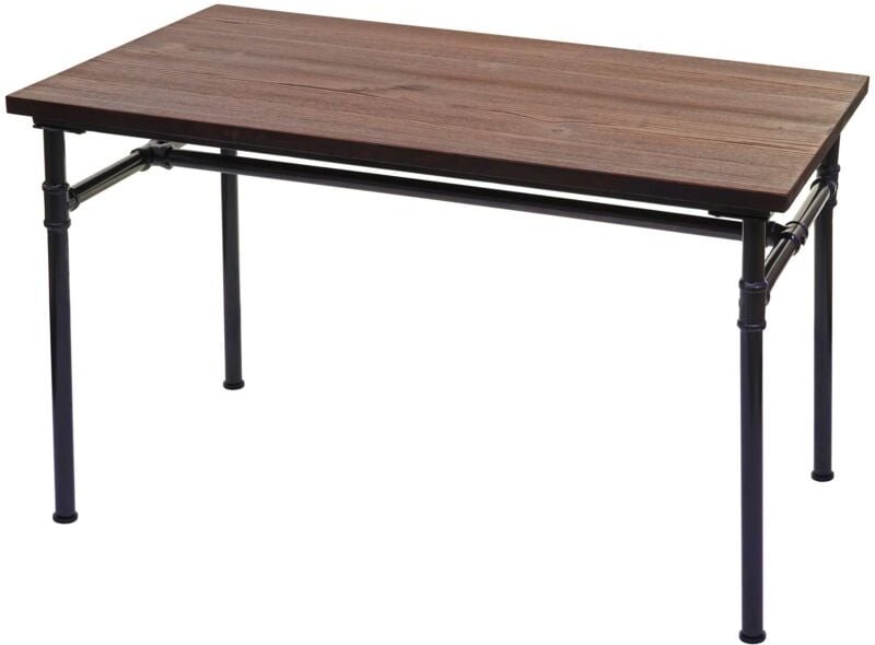 Esstisch HHG 486b, Tisch Bistrotisch, Metall Ulme Holz Industrial Gastronomie mvg schwarz-braun 120x70cm