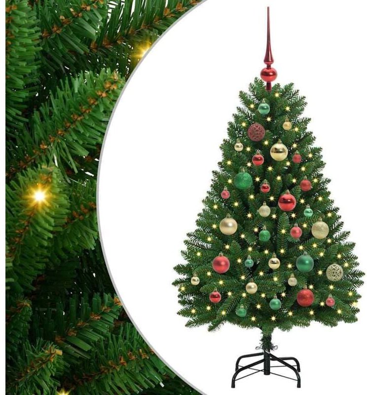 Künstlicher Weihnachtsbaum Grün 120 cm PVC und Metall vidaXL