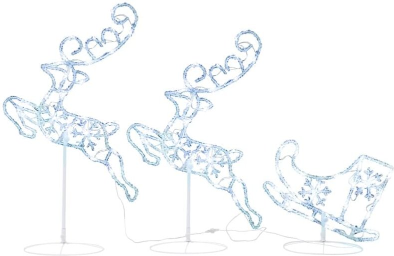 Weihnachtsdeko LED Rentiere & Schlitten Acryl 260x21x87 cm vidaXL