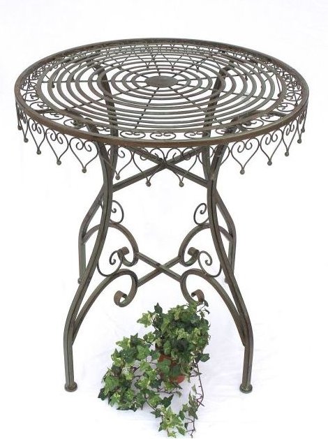 Bistrotisch Antik Rund Klapptisch Malega 12184 Bistro Tisch Gartentisch Metall Eisentisch Balkontisch Vintage - Dandibo