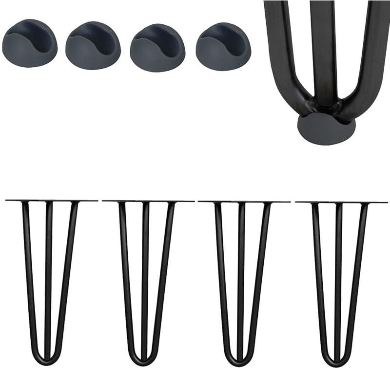 Mucola - Tischbeine 4er Set Hairpin Leg Haarnadelbeine Tischgestell Tisch Tischkufen Legs Esstisch Harpins Tischbein 3 S...