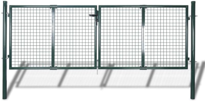 Zauntor Stahl 306 x 100 cm Grün Vidaxl