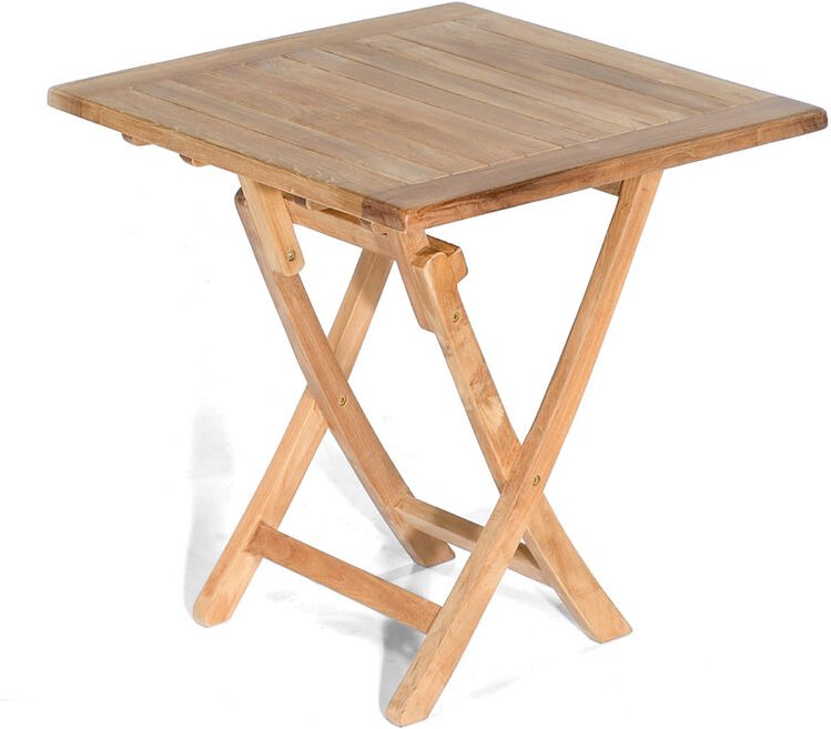 SunnySmart Teakholz-Klapptisch Perth natur Tisch 80x80 cm Balkontisch