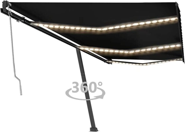 Thumbnail - Automatische Markise mit led & Windsensor 600x300 cm Anthrazit vidaXL