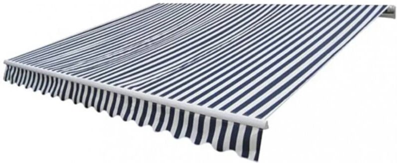 Gelenkarmmarkise Motorisiert 400 cm Blau/Weiß - Vidaxl