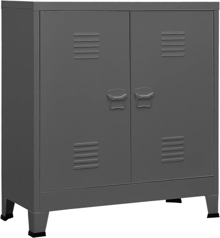 Aufbewahrungstruhe Industrial Anthrazit 90x40x100 cm Stahl - Vidaxl