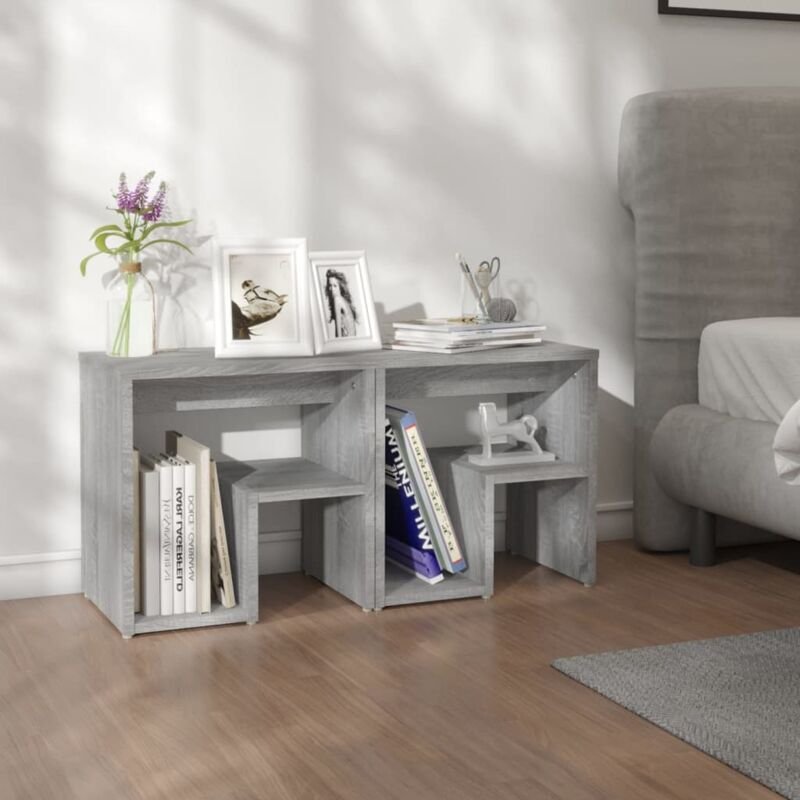Nachttische 2 Stk. Grau Sonoma 40x30x40 cm Holzwerkstoff Vidaxl