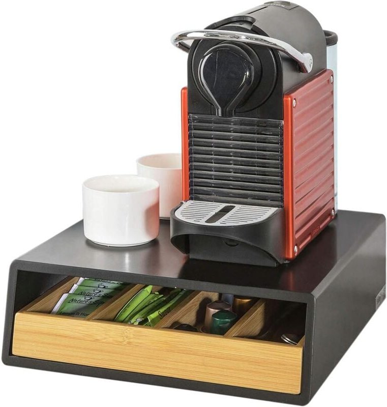 FRG280-SCH Design Kaffeekapsel Box Kapselspender Schubladenbox zur Aufbewahrung von Kaffeekapseln, Teebeuteln Kapselstän...