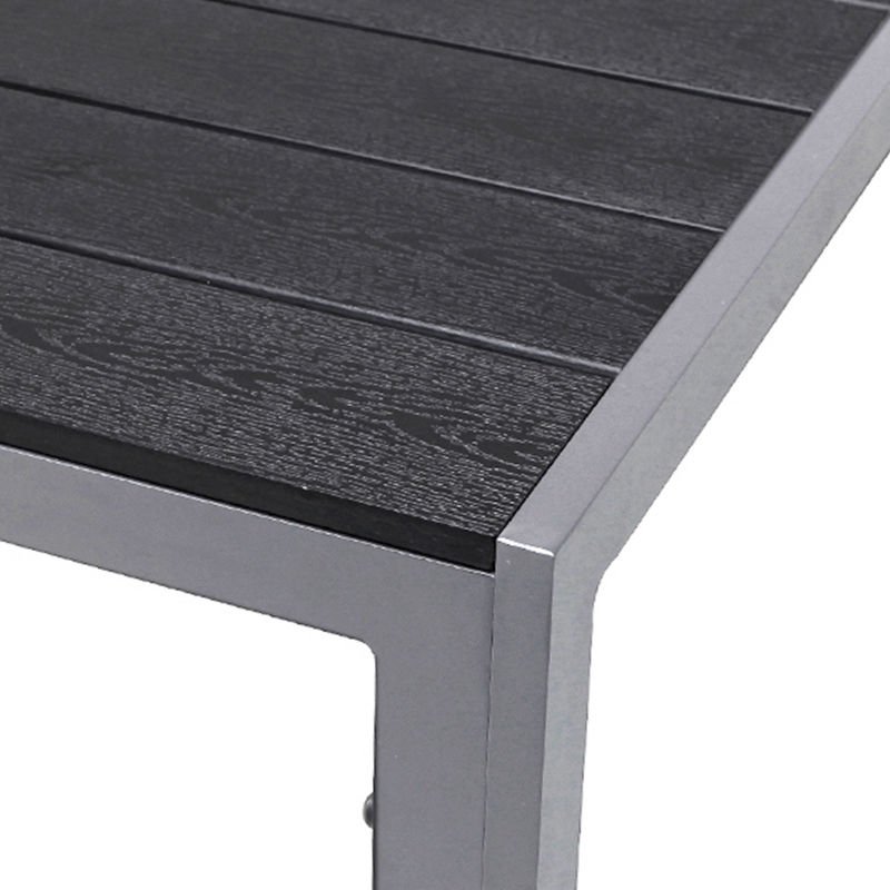 Inda-exclusiv - Alu Non-Wood Gartentisch silber/schwarz 150x90x74cm-D726898