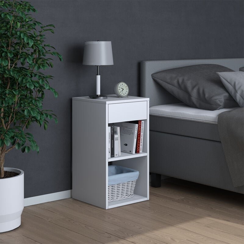 Nachttisch Dany, Weiß, 35 x 65 cm Vicco
