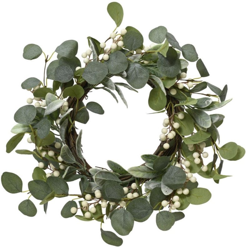 Everlands Kranz Ø 50 x 5 cm grün-weiß