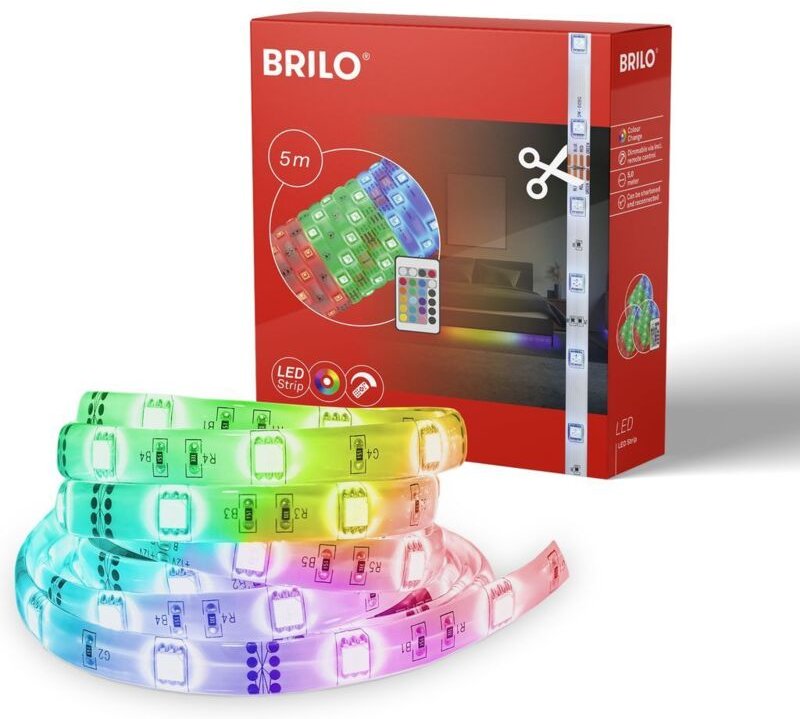Briloner - leuchten, led Band 5m, 150 x rgb-led, 24 w, selbstklebend