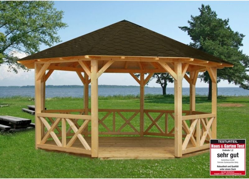 Gartenpavillon Betty 18,0 m² Gartenpavillon aus Holz, Gartenhütte , Gartenlaube mit Montagematerial - Palmako