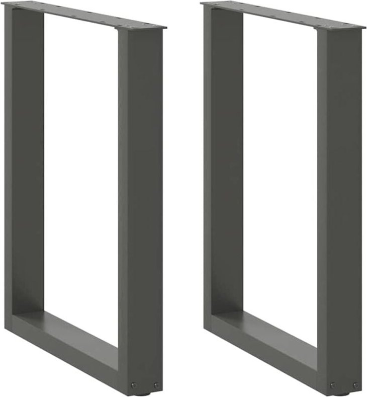 Esstischbeine U-Form 2 Stk. Anthrazit 70x(72-73) cm Stahl - Vidaxl