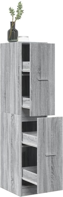 Apothekerschrank Grau Sonoma 30x41x144,5 cm Holzwerkstoff - Vidaxl