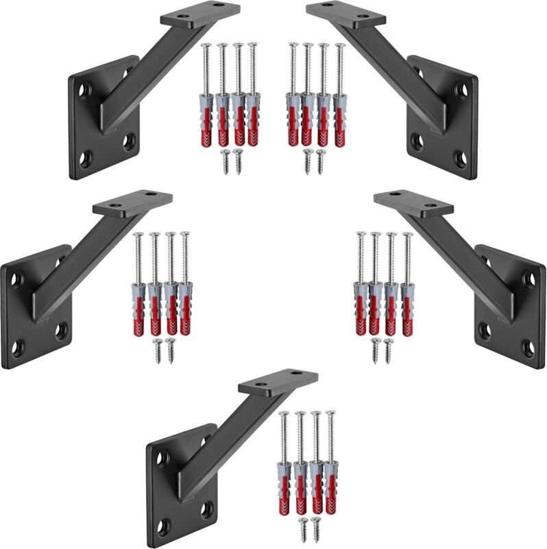 SOTECH Handlaufhalter VECTOR 45° Stahl schwarz pulverbeschichtet 58 x 96 x 75 mm Geländerhalter eckig Halter für Treppen...