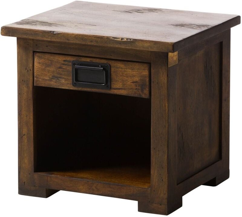 Massivmoebel24 - Nachttisch Mango 50x40x45 braun lackiert railway 487