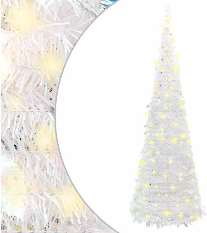vidaXL Pop-Up-Weihnachtsbaum Künstlich 200 LEDs Weiß 210 cm