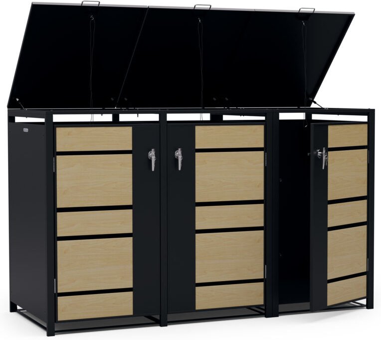 Blumfeldt - Elegantes Wheelie Bin Storage, Mulltonnenbox passend fur 60/120/240 l Mulltonnen, mit Offnung oben & vorn, S...