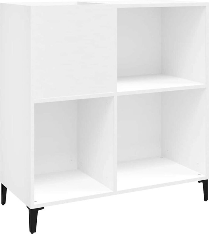 Plattenschrank Weiß 84,5x38x89 cm Holzwerkstoff Vidaxl