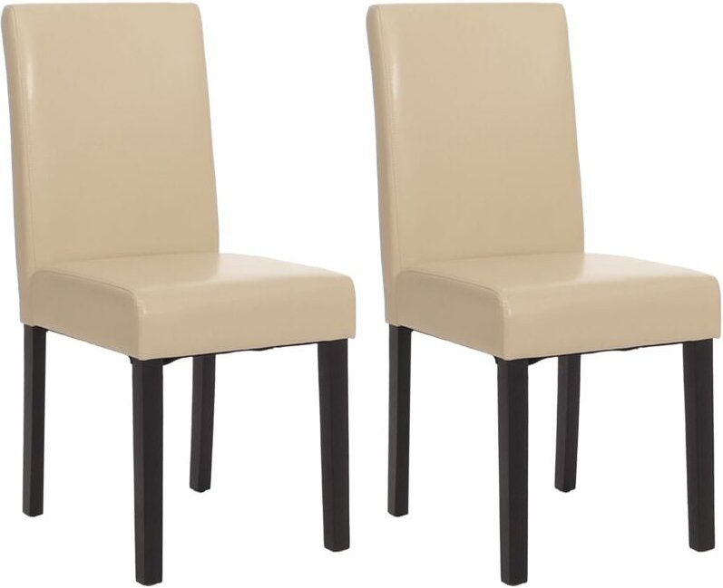 2er-Set Esszimmerstuhl Küchenstuhl Stuhl Littau creme, dunkle Beine