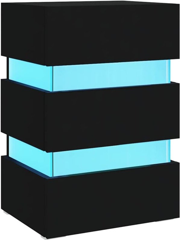 LED-Nachttisch Schwarz 45x35x67 cm Holzwerkstoff - Vidaxl