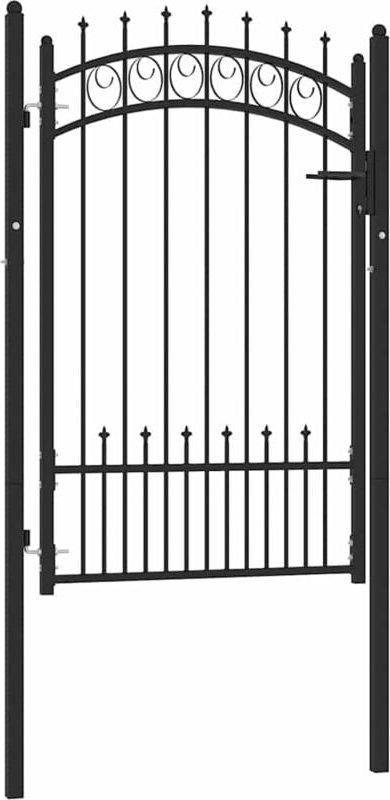 Zauntor mit Spitzen Stahl 100x150 cm Schwarz vidaXL