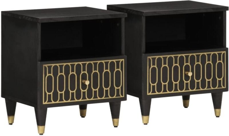 Nachttische 2 Stk. 40x33x46 cm Massivholz Mango Vidaxl