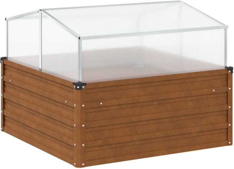Hochbeet mit Gewächshausaufsatz Cortenstahl - Vidaxl