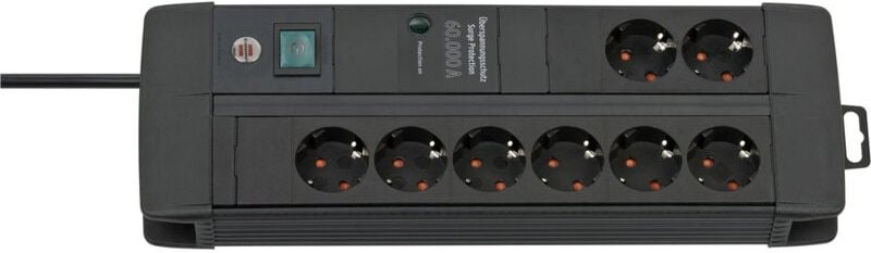 Brennenstuhl 1256000678 Überspannungsschutz-Steckdosenleiste Schwarz Schutzkontakt 1 St.