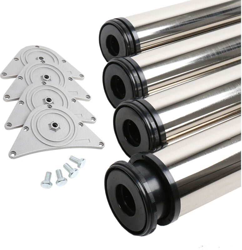Ms Beschläge - 4er Set Tischbeine Möbelfüße Tischstempel Edelstahl Optik ø 80mm Höhe 1100mm