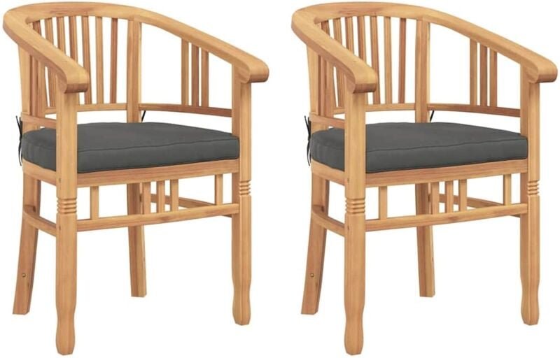 Gartenstühle 2 pcs Braun 63 x 58 x 89 cm Teak-Massivholz vidaXL