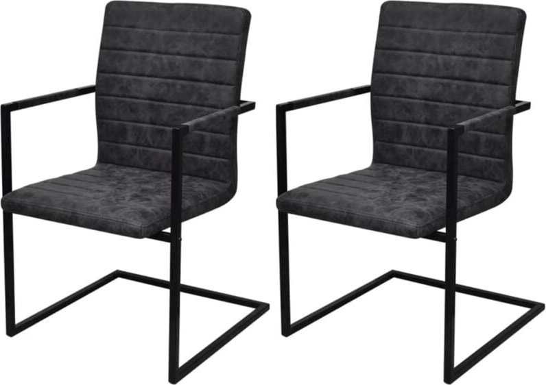 Freischwinger 2 Stk. Schwarz Kunstleder Vidaxl