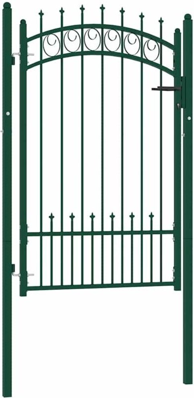 Zauntor mit Spitzen Stahl 100x150 cm Grün vidaXL