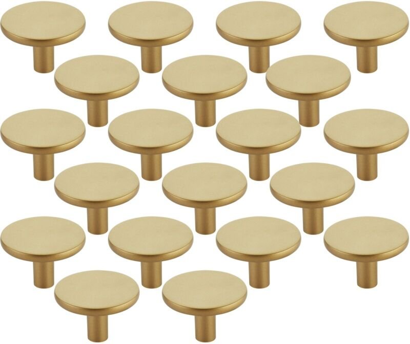 SOTECH Möbelknopf Schubladenknopf SW169 Ø 40mm Höhe 27 mm Schrankknopf aus Metall Goldoptik, 20 Stück