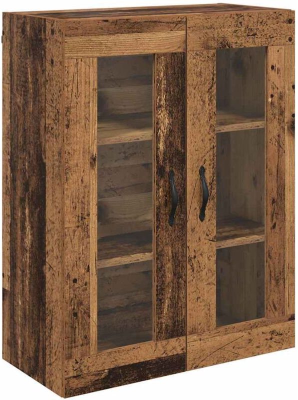 Wandschrank Altholz 69,5 x 34 x 90 cm Engineered Wood und Glas vidaXL