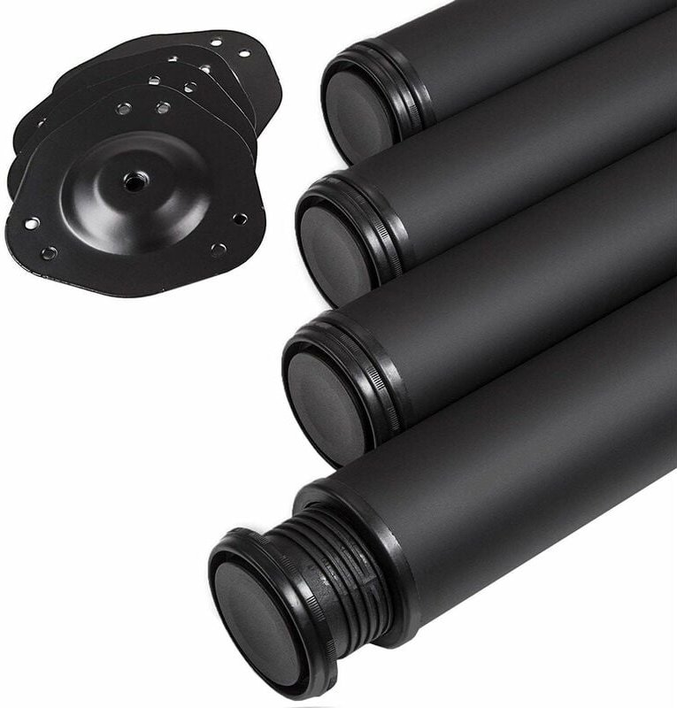 Thumbnail - 4er Set Tischbeine ø 60 mm Höhe 1100 mm schwarz höhenverstellbar