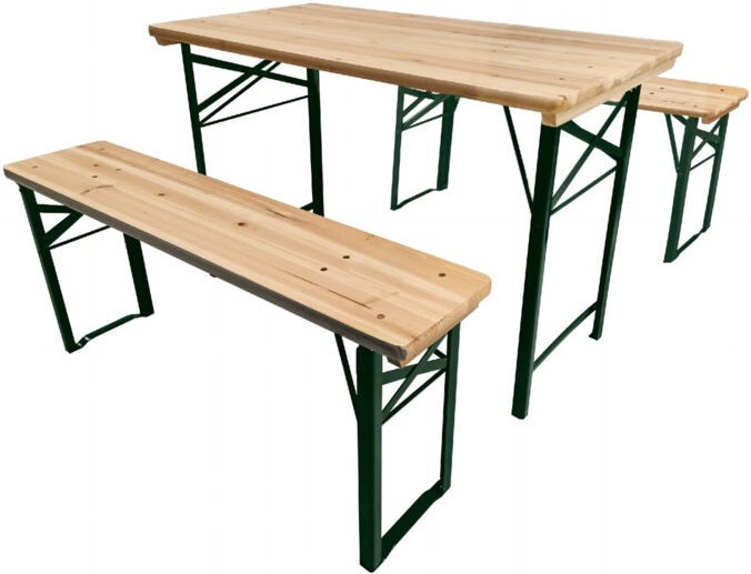 Bierzeltgarnitur 110 x 60 cm natur 3-teilig Bierzeltgarnitur