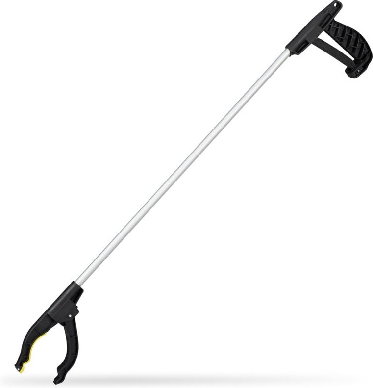 10 x Universal Greifarm, Müllgreifer, Armverlängerung, Greifhilfe für Senioren, Aluminium, 76 cm, silber/schwarz