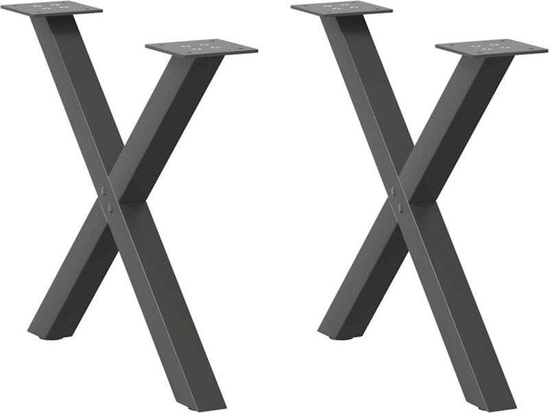 Thumbnail - Couchtischbeine X-Form 2 Stk. Anthrazit 60x(42-43) cm Stahl vidaXL
