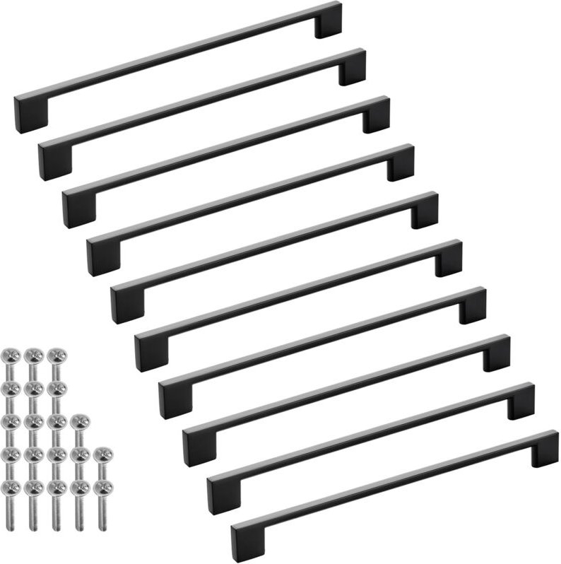 SOTECH Möbelgriff Bügelgriff Blackline XII schwarz matt Schubladengriff Schrankgriff inkl. Schrauben - Bohrlochabstand (...